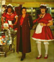 A trip in drag to the dairy aisle gives new meaning to the term 'male milking'... 