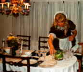 sissy stephanie sets Mistress Lalique's table